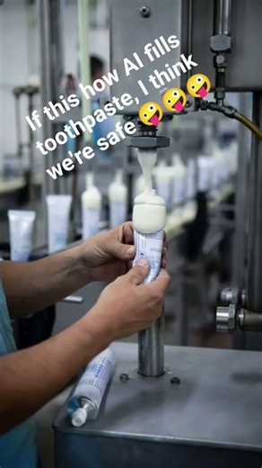 If this is how AI fills toothpaste, your job is safe 🤪🤪🤪