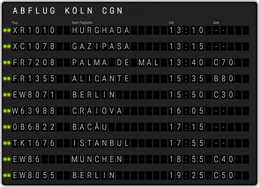 Flughafen Köln Bonn Abflug [CGN] Flugplan & Abflugzeiten