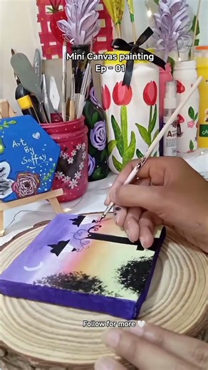 Mini canvas painting 4×4 Dm for order Follow my insta acc artbysaffay #foryoupage #artwork #artist