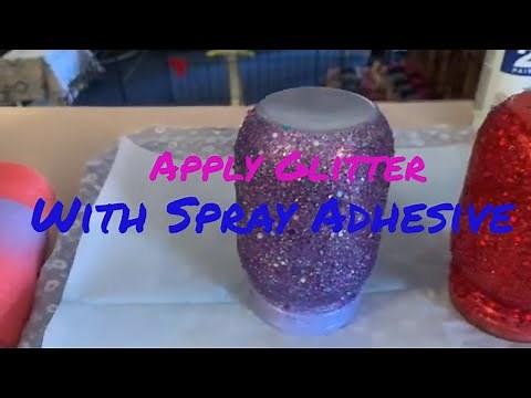 Glitter Application Using Spray Adhesive.