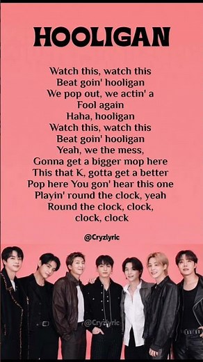 Hooligan - BTS Lyrics #bts #hooligan #lyrics #newsong #trending