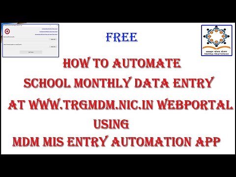 How to Automate MDM School Monthly Data Entry at trgmdm portal Using PM-POSHAN MIS PRO application