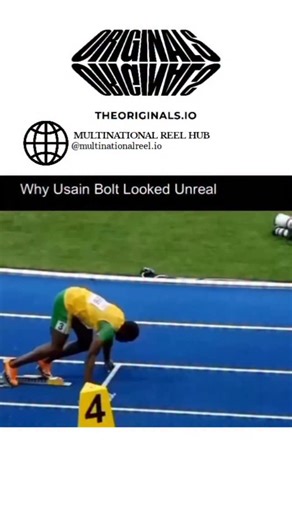 🌎 MULTINATIONAL REEL HUB on Instagram: "Usain Bolt didn’t just win races — he broke the limits of what sprinting was supposed to look like. Most sprinters rely on extremely fast leg turnover. Bolt did the opposite. At 6’5”, his stride length was massive, meaning he covered more ground with fewer steps. While others needed speed through frequency, Bolt generated speed through power, timing, and efficiency. His acceleration phase was slower than shorter sprinters — but once upright, his biomechan