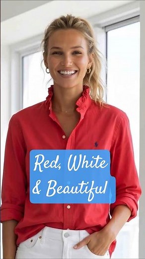 Red , White & Beautiful - Upcycled Ruffle Collar shirts by Sofie Sew Shop #ruffles #fashion