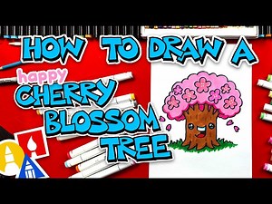 How To Draw A Happy Cherry Blossom Tree - Videos For Kids