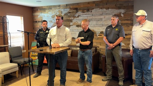County Judge Lane Carter, Sheriff Nick Hanna, Mayor Tom Thompson, and San Angelo Police Chief Travis Griffith update citizens on ongoing flood recovery efforts in Tom Green County and San Angelo, Texas. Summarized here: https://sanangelolive.com/news/san-angelo/2025-07-04/one-missing-over-30000-affected-san-angelo-declares-disaster | San Angelo LIVE!
