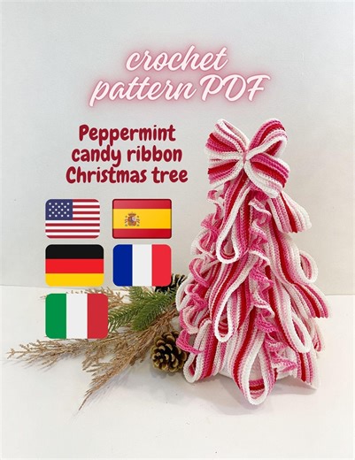Crochet Peppermint Candy Christmas Tree Pattern (PDF) - Etsy