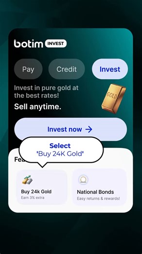 botim on Instagram: "start small, start gold…with botim💙✨ safe, smart, simple start investing today!"