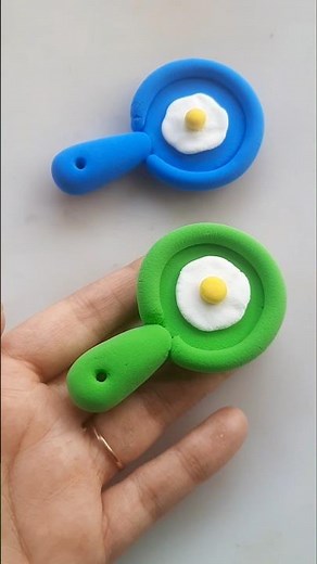 DIY idea 💞 How to make easily egg🍳 with Super clay #trend​ #clay​ #music​ #funny​ #clay​