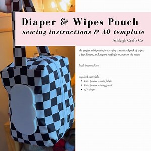 Diaper and Wipes Pouch Sewing Pattern, DIY Baby Shower Gift, A0 Sewing Template, Mini Diaper Pouch, PDF Digital Sewing Pattern - Etsy Canada