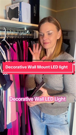 Light needed in closet ; trying this decorative style wall light with LEF light rechargeable USB three color modes, bright high-quality wall decoration, decorative light multipurpose ##wallmount##decorative##LEDLight##nightlight##TikTokShopJumpStartSale
