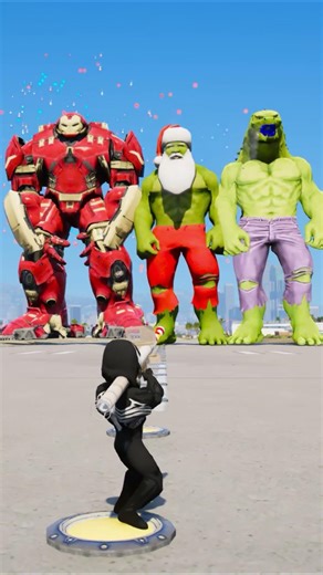 Random Superheroes VS Giant Ironman & Giant Santa & hulk Brothers #shorts #youtubeshorts