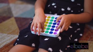 elbebe Silicone Push Pop Bubble Fidget Toy- Pop Fidget Toy for Toddlers - BPA-free Popits for Kids, Multicolored Popper Toy, Squeeze Fidget Poppers / Fidget Ball, Bubble Pop Toy (128 x 128 x 16 mm)