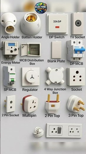 Basic Electrical Items Name & Uses | Electrical Components for Beginners ⚡ #Shorts