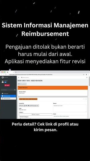 Revisi - Web App Sistem Informasi Manajemen Reimbursement #shorts