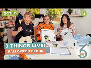 *LIVE* 3 Things Live: DIY Halloween Machine Embroidery: Tea Towels + ScanNCut Paper Pattern Tutorial