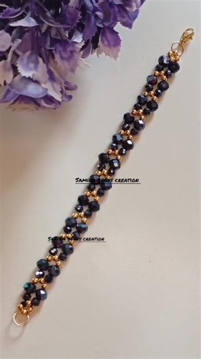 Beautiful Handmade Crystal Beads Bracelet 🖤✨ || Beads Bracelet Tutorial for beginners #diy #bracelet