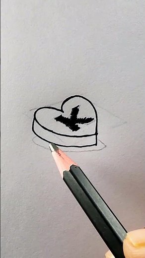 How to drawing 3d love shape #3dart #3ddrawing #arts #sketch #learntodraw