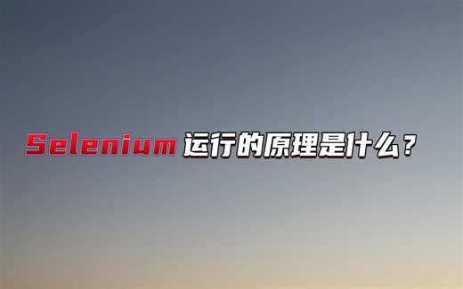 Selenium运行的原理是什么？