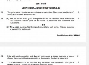 SECTION BVERY SHORT ANSWER QUESTION ( 4×2=8 )21 "Agriculture ... | Filo