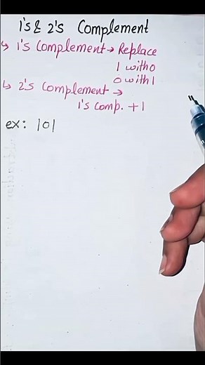 find 1's and 2's complement #binary #mca #computerscience #shorts