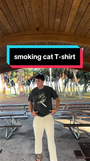 smoking cat T-shirt