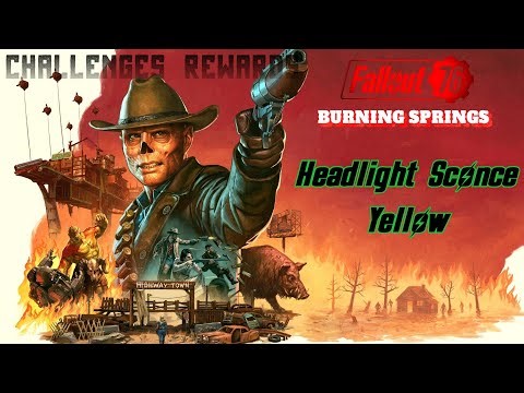 Fallout 76 | Burning Springs | Headlight Sconce - Yellow | Challenges Rewards Locations |