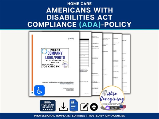 Americans With Disabilities Act (ADA) Compliance Policy: Non Medical Home Care Business | MS Word - Etsy UK
