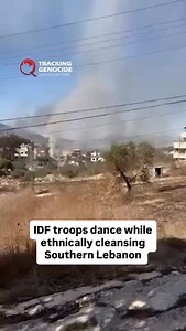 Israeli reservists from the 5280th Combat Engineer Battalion of the Alexandroni Brigade celebrate and dance while detonating displaced Lebanese towns in southern Lebanon. (2024) #Lebanon #lebanese #beiruit #tripolilebanon | Ethan Levins