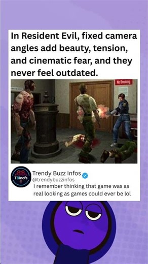 In Resident Evil, fixed camera angles add beauty, tension, and cinematic fear. #residentevil