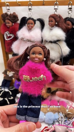 Cute Princess Doll Keychain - Stylish Bag Charm for Girls