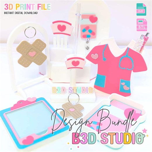 Health Care Worker 3D Print File Bundle – Desk Accessories (STL & 3MF Digital Download) - Etsy