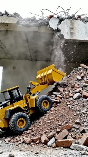 Heavy Duty Loader in Action: Demolition Debris Cleanup! 🚧