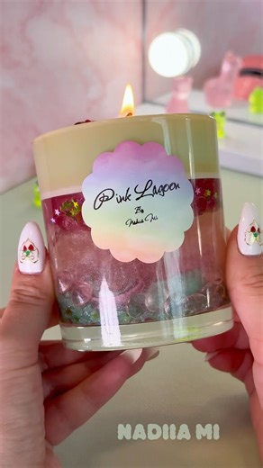 DIY Pink Lagoon Water Candle ✨ Satisfying ASMR Craft