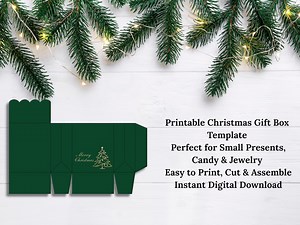 Printable Christmas Gift Box Template (PDF) | Small Present Packaging | Cut & Assemble | Digital Download - Etsy Australia