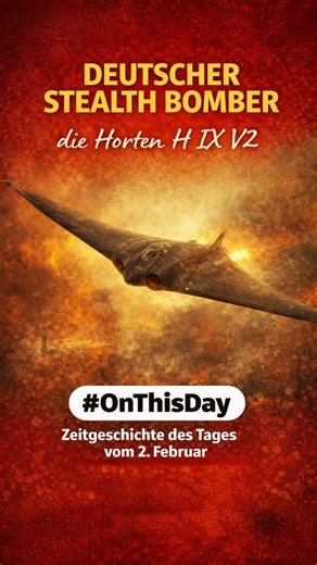 Christian Weber on Instagram: "Deutscher Stealth Bomber die Horten H IX V2 Ein Flugzeug ohne Rumpf. Ohne Leitwerk. 1945. Was denkst du: Geniale Ingenieurskunst oder überschätztes Mythos-Flugzeug? ⁉️ #OnThisDay Zeitgeschichte des Tages vom 2. Februar. 1945 startet in Oranienburg die Horten H IX V2. Ein revolutionärer Nurflügel-Jet der Brüder Reimar und Walter Horten. Die USA sichern später die Technik. #Luftfahrt #wissen #lernenmittiktok #thetimetour"