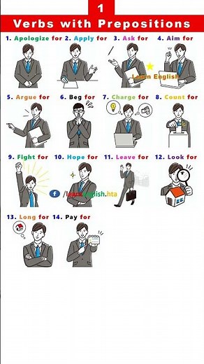 100 Verbs with Prepositions 1 #englishgrammar #fixedprepositions