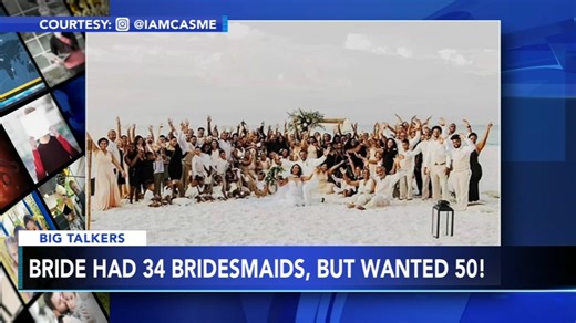 Bride enlists 34 friends, family members to be bridesmaids
