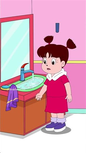 Baby forgetting to turn off the faucet #shorts #divatheseries #animation