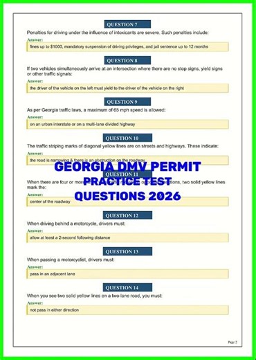 GEORGIA DMV PERMIT PRACTICE TEST QUESTIONS 2026 video