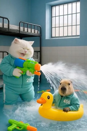 FatCat vs Capybara | The Ultimate Water Gun Showdown