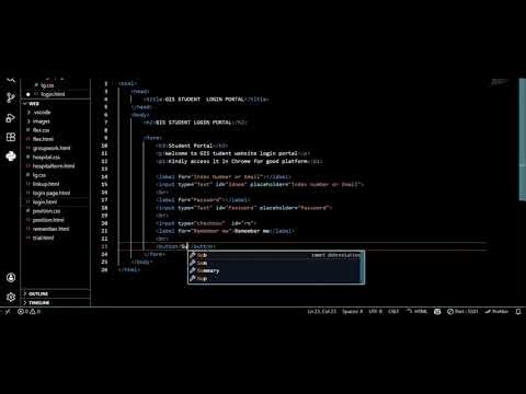 Designing a simple Student Portal Form Tutorial using HTML, CSS and Javascript