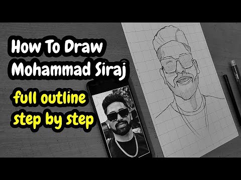 How To Draw Mohammad Siraj drawing (full outline) #mohammadsiraj #rcb #drawing #tutorial #sketching