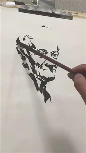 Chinese Brush Painting a Realistic Voltaire Portrait #precisiondrawing #humanprinter