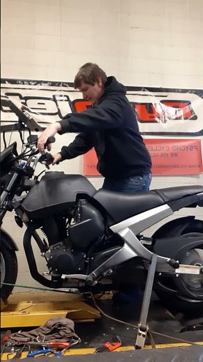 Dyno tuning 2009 Buell Blast 500 with aftermarket exhaust.