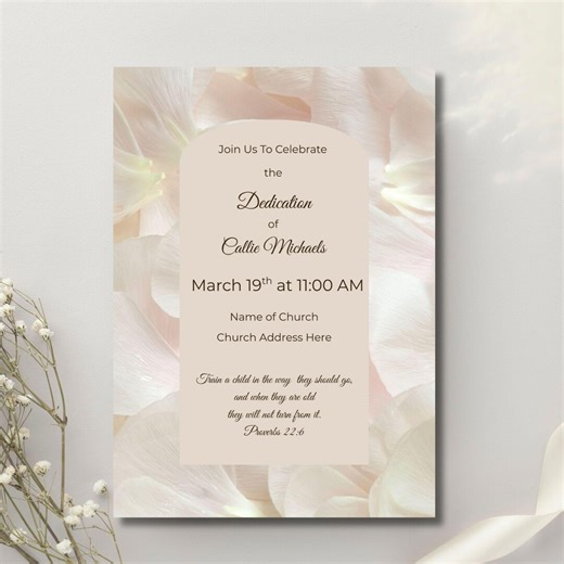 Editable Christian Baby Dedication or Baptism Invitation: Scripture Verse-dedication of Baby-church Ceremony-religious (digital Download) - Etsy