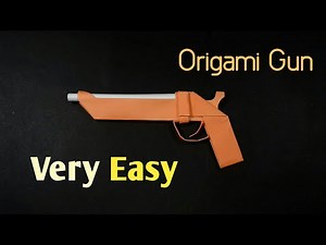 Paper Gun Easy Pistol no glue no tape | How to make Paper Gun without glue | Origami Gun
