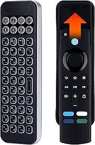 iPazzPort Mini Wireless Bluetooth Keyboard with Backlit, Rechargeable Battery & Silicone Remote Cover for Fire TV Stick, Streaming Players, HTPC, Tablet, Mac, Windows - 10m Range, Portable Design