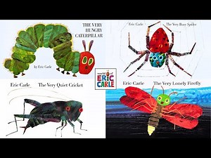 4 Eric Carle Books | Animated | Busy Spider, Quiet Cricket, Hungry Caterpillar, Lonely Firefly
