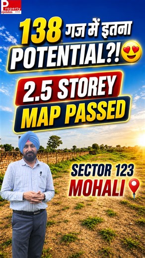 Sector 123 Mohali में 138 Sq.Yd Plot | 2.5 Storey Map Passed | Near 200 Ft Airport Road